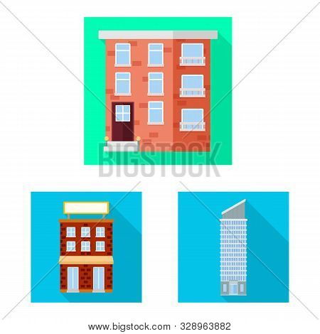 Isolated Object Of Municipal And Center Sign. Set Of Municipal And Estate Vector Icon For Stock.