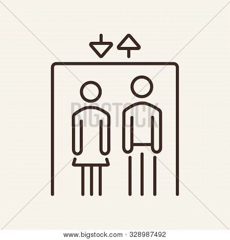 Elevator Line Icon. Elevator, Lift, Doors. Public Services Concept. Vector Illustration Can Be Used 