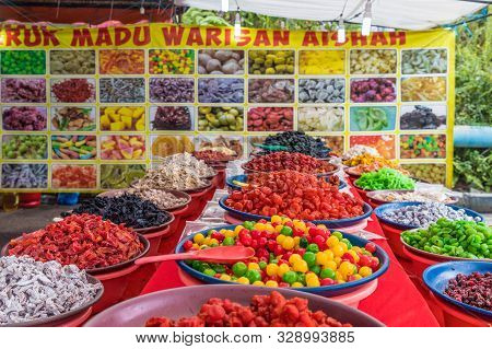 Cameron Highlands Malaysia. March 10 2019. A View Of A Local Sweet Market Stall At The Kea Farm Mark