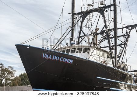Fairhaven, Massachusetts, Usa - October 20, 2019: Commercial Fishing Vessel Vila Do Conde, Hailing P