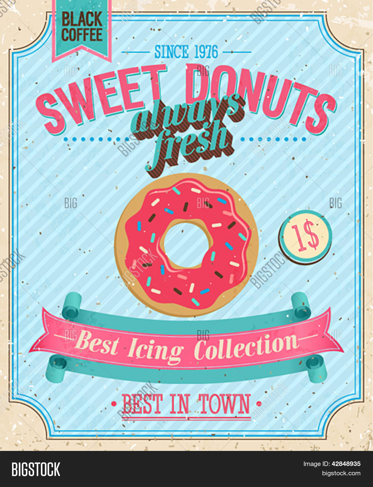 Vintage Donuts Poster Vector & Photo (Free Trial) Bigstock
