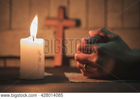 Praying Hands. Eucharist Therapy Bless God Helping Repent Catholic Easter Lent Mind Pray. Christian 