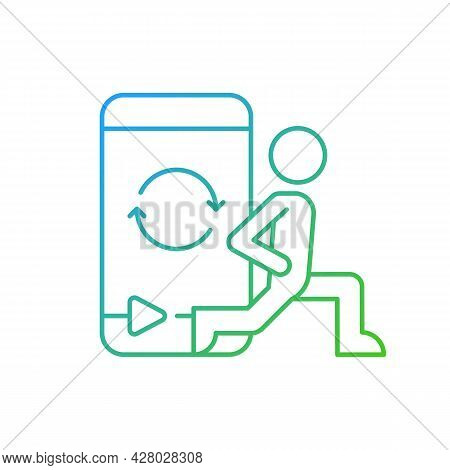 Online Fitness Circuit Training Gradient Linear Vector Icon. Whole Body Exercises. Cardiovascular Im