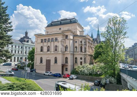 Liberec, Czech Republic - June 2, 2021: Back View On Theater Of Frantiska Xavera Saldy.