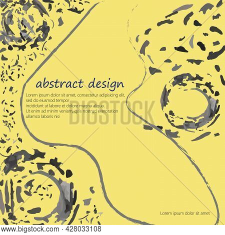 Abstract Texture Vector Art An Soft Yellow And Dark Grayish Cyan Color. Elements Are Not Cropped. Pe