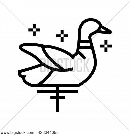 Stuffed Decoy For Duck Line Icon Vector. Stuffed Decoy For Duck Sign. Isolated Contour Symbol Black 