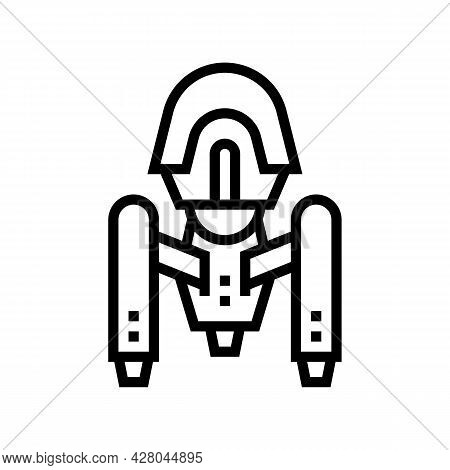 Space Alien Ship Line Icon Vector. Space Alien Ship Sign. Isolated Contour Symbol Black Illustration