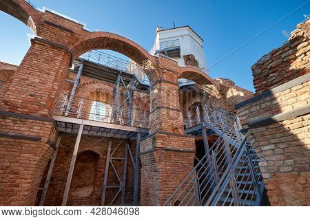 Belorussian Attraction - Ruins Of Old Ancient Castle In Golshany Village, Grodno Region, Belarus.