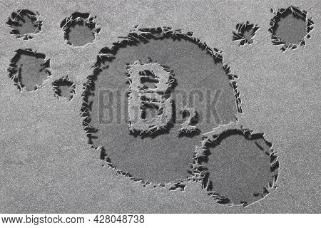 Vitamin B2 Health Symbol, Vitamin Concept, Riboflavin, Important For Body Growth And The Production 