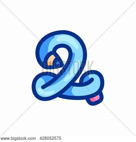 Number Two Logo Made Of A Pencil. Vector Typeface For Back To School Events, Art Identity, Education