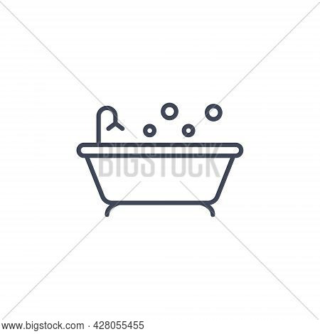 Bath Line Icon Vector Vector & Photo (Free Trial) | Bigstock
