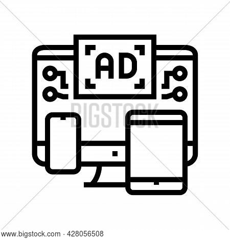 Cross Channel Retargeting Line Icon Vector. Cross Channel Retargeting Sign. Isolated Contour Symbol 