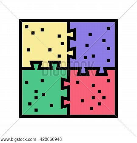 Puzzle Jigsaw Kindergarten Color Icon Vector. Puzzle Jigsaw Kindergarten Sign. Isolated Symbol Illus
