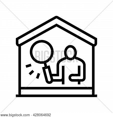 Property Inspection Line Icon Vector. Property Inspection Sign. Isolated Contour Symbol Black Illust