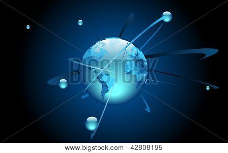 Terra com a órbita do satélite