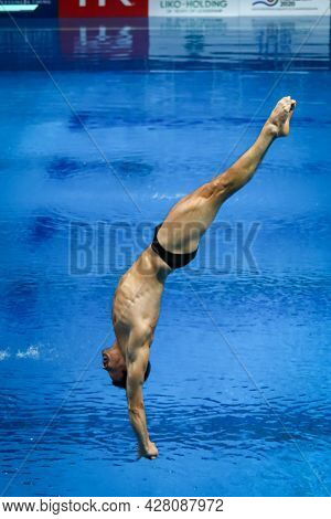 Kyiv, Ukraine - August 5, 2019: Patrick Hausding Of Germany Performs During Team Event Final Of The 