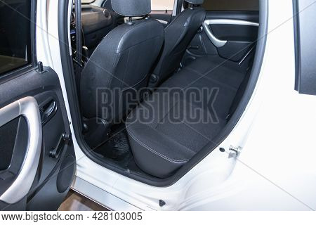 Novosibirsk, Russia - July 21 , 2021:  Nissan Terrano, Interior Design, Car Passenger And Driver Sea