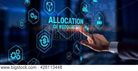 Allocation Of Resources. Marketing Planning Strategy Concept. Business Technology