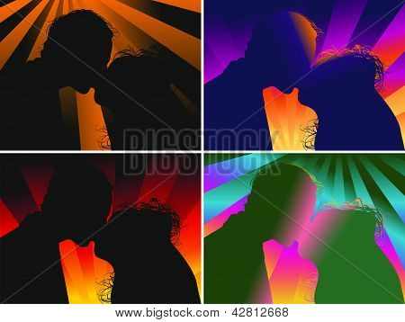 Noiva eo noivo beijando