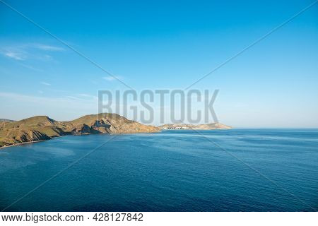 Crimea Peninsula. Koktebel. Cape Hameleon. Coastline Of The Black Sea Summer