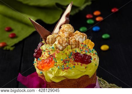Yellow Whipped Egg Whites With Sweets Oneaster Cake