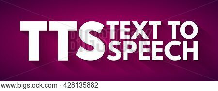Tts - Text To Speech Acronym, Technology Concept Background