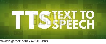 Tts - Text To Speech Acronym, Technology Concept Background