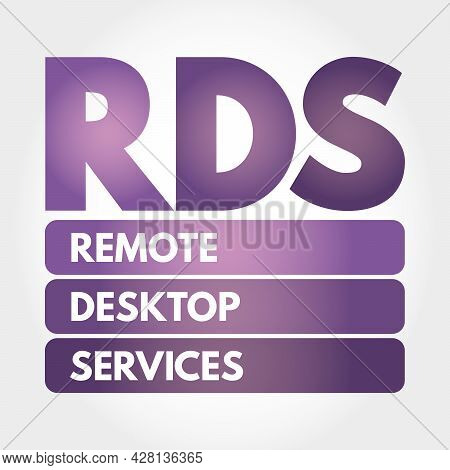 Rds - Remote Desktop Services Acronym, Technology Concept Background