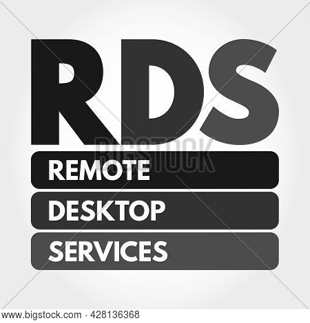 Rds - Remote Desktop Services Acronym, Technology Concept Background