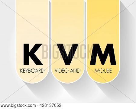 Kvm - Keyboard Video And Mouse Acronym, Technology Concept Background