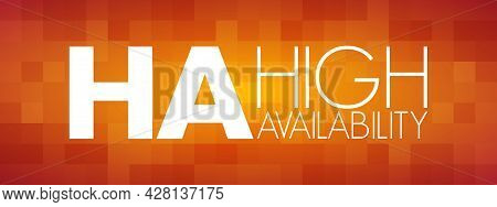 Ha - High Availability Acronym, Technology Concept Background