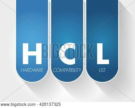 Hcl - Hardware Compatibility List Acronym, Technology Concept Background