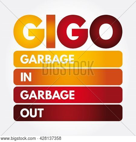 Gigo - Garbage In Garbage Out Acronym, Technology Concept Background