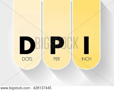 Dpi - Dots Per Inch Acronym, Technology Concept Background