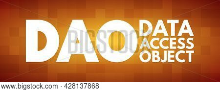 Dao - Data Access Object Acronym, Technology Concept Background