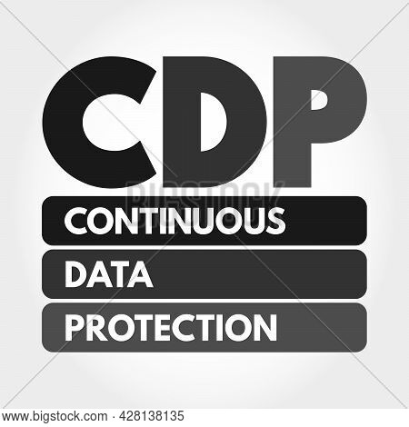 Cdp - Continuous Data Protection Acronym, Technology Concept Background