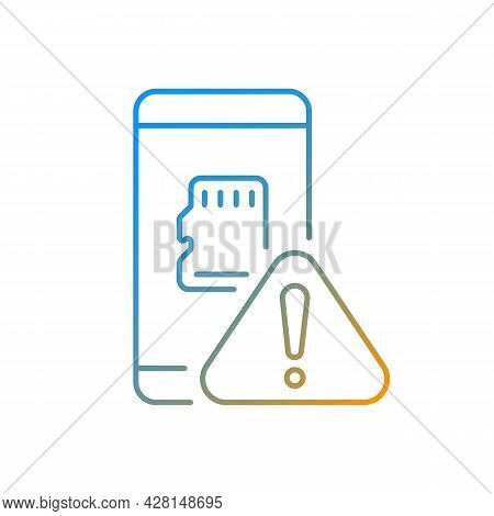 Micro Sdcard Not Working Gradient Linear Vector Icon. Compact Data Storage. Problem With Portable Me