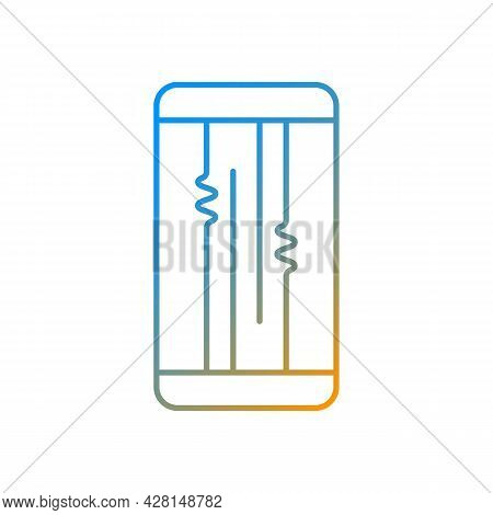 Display Or Lcd Issues Gradient Linear Vector Icon. Cracked Screen Problem. Touchscreen Is Flickering