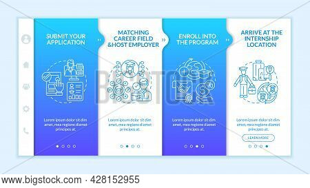 Traineeship Abroad Strategy Onboarding Vector Template. Responsive Mobile Website With Icons. Web Pa