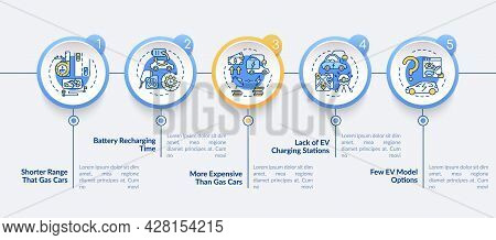 Ev Disadvantages Vector Infographic Template. Hybrid Charging Time Presentation Outline Design Eleme