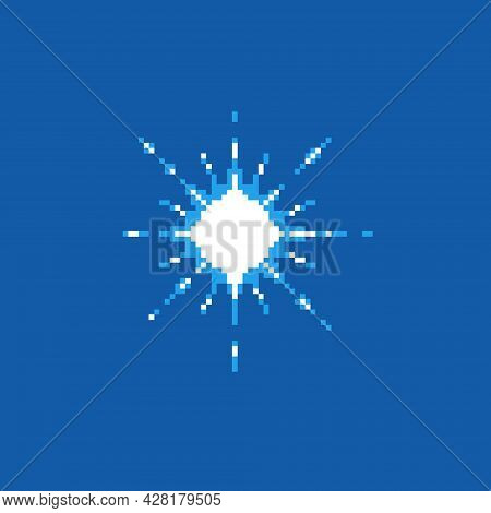 Colorful Simple Flat Pixel Art Illustration Of Cartoon Multibeam Radiance Effect
