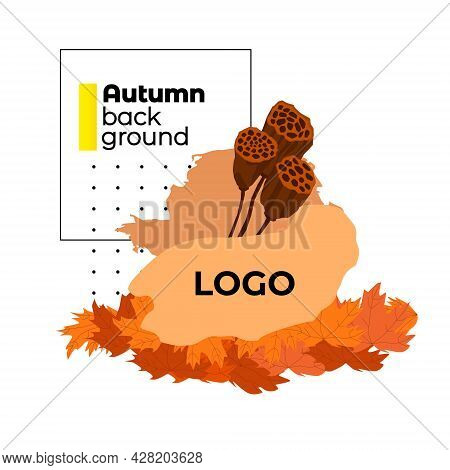 Vector Illustration With An Isolated Abstract Design, Frames On The Theme Of Autumn. Geometric Shape