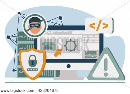 Database Security Software Development. Id Theft, Hacking Crime, Computer Malware. Data Protection, 