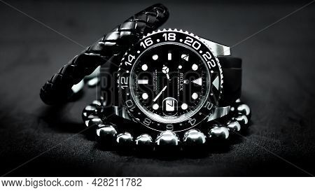 Bangkok, Thailand - 11 March 2019 : Rolex Gmt Master 2 Is A Popular Sport Model Of Rolex Watch.it Is