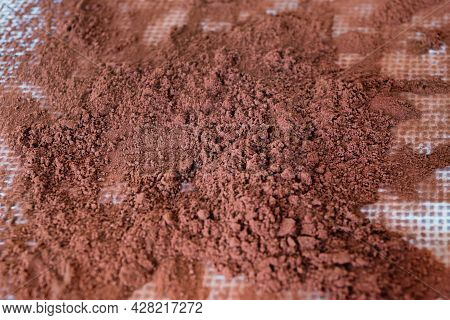 Cocoa Powder Isolated On Sillicone Baking Mat.