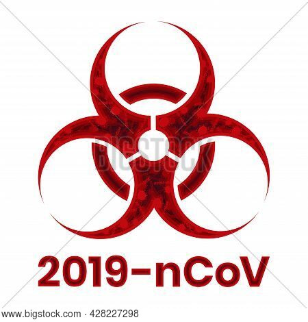 Coronavirus 2019-ncov. Red Biohazard Symbol. Paper Style Illustration. Stock Vector Illustration On 