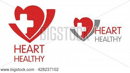 Heart-healthy Foods Label - Nutrition That Not Influenses Risk Of Heart Disease. Heart Shape And Cro
