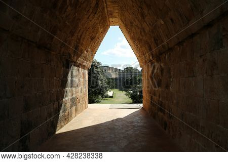 Maya Gate In The City Of Uxmal, Mexico. High Quality Photo