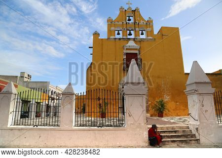 The Church Of Dulce Nombre De Jesus In Campeche, Mexico. High Quality Photo