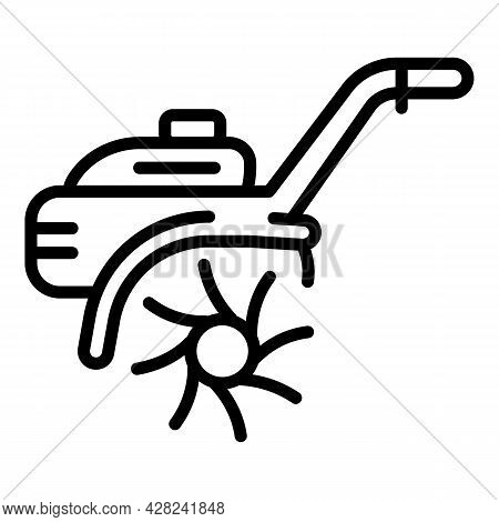 Walk-behind Tractor Icon. Outline Walk-behind Tractor Vector Icon For Web Design Isolated On White B